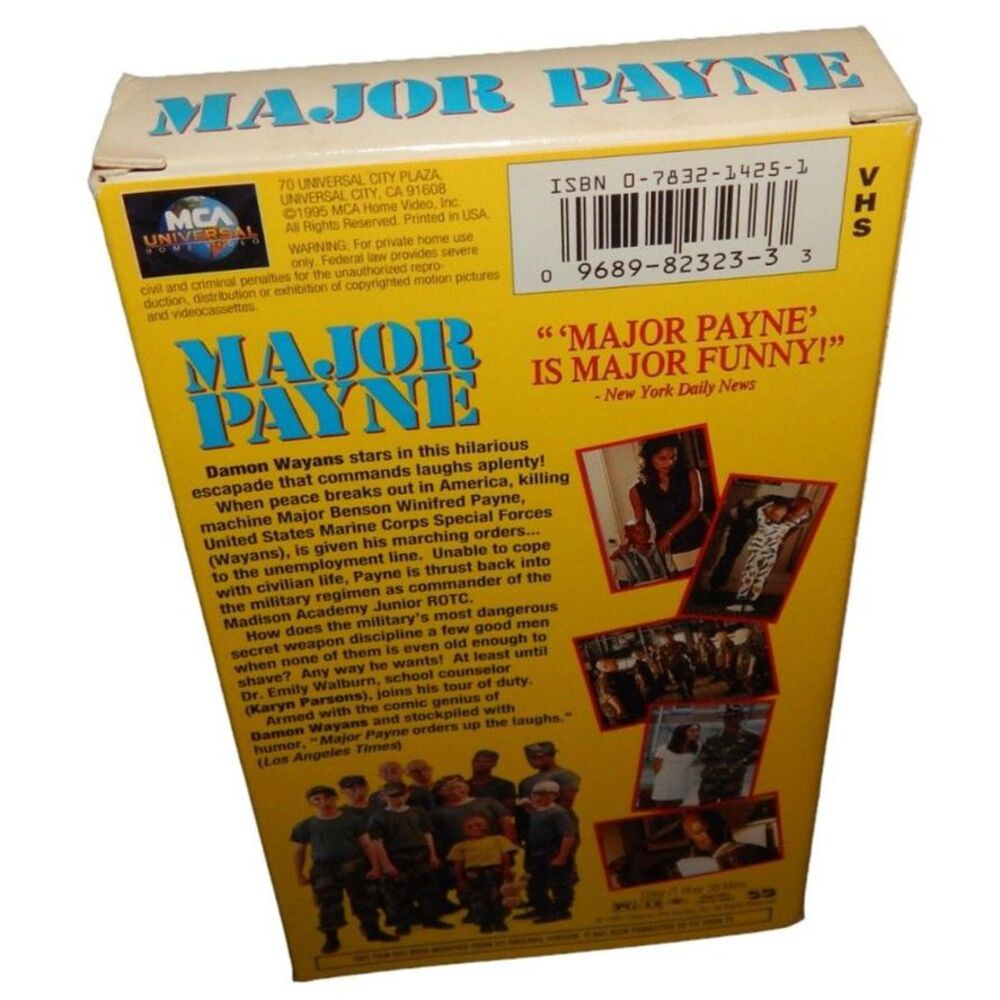 Major Payne Damon Wayans vintage 1995 Universal Studios VHS original paper case - Picture 4 of 5